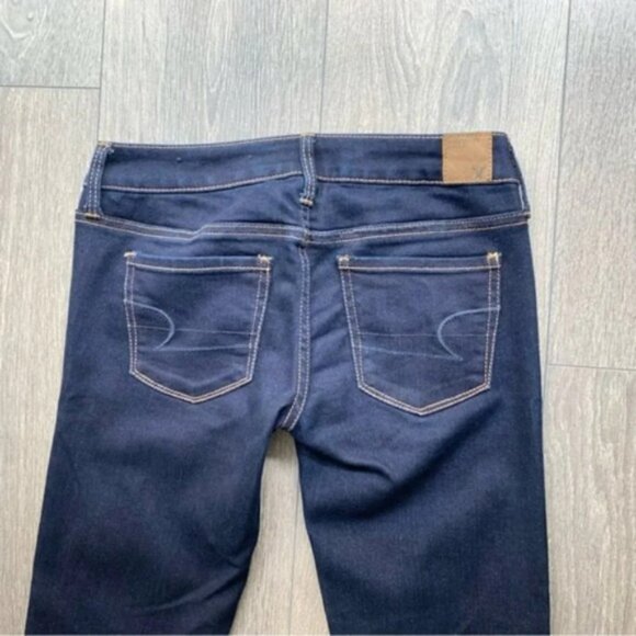 American Eagle Skinny Jeans Stretch Denim Dark Wash Low rise Y2K 2000s Size 2 - Picture 9 of 14